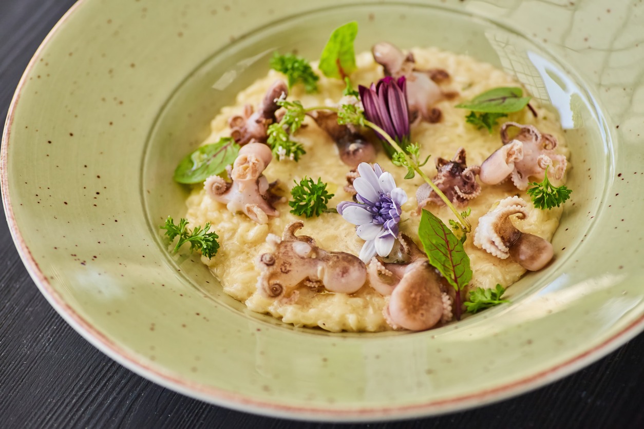 risotto con moscardini pesce